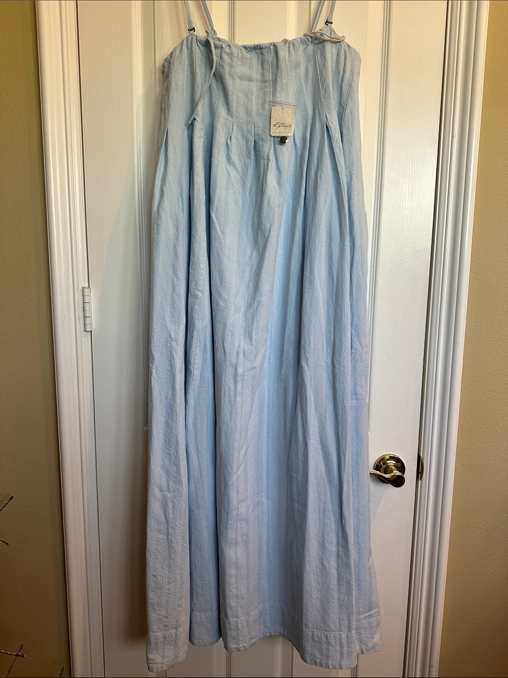 Free People All For Sun Maxi Dress. Light blue. Large. New with tags. Pockets! - Picture 2 of 3